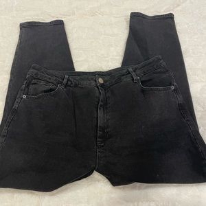 ASOS black distressed mom jeans